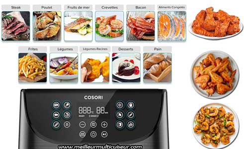 11 menus de cuisson sur l'air fryer Cosori