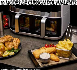 10 modes de cuisson sur la double friteuse diététique WIFI Masterpro BGMP-9324