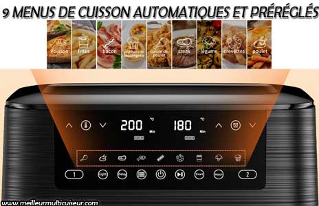 Air fryer Cookwise : 9 menus pré-paramétrés