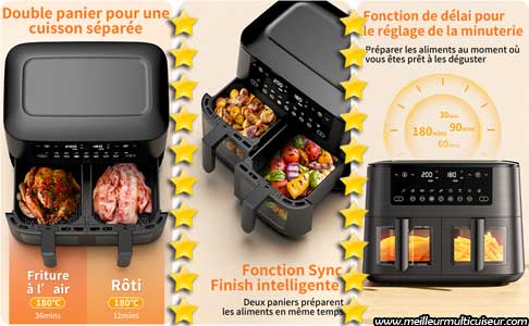 Avantages et inconvénients de la friteuse à air Cookwise 9 litres double panier