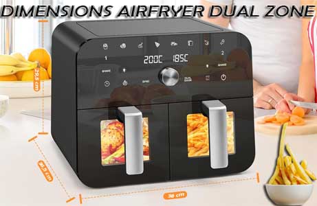 Airfryer SDGDRT Dual Zone Dimensions