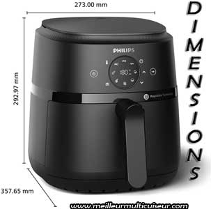 Dimensions de l'air fryer Philips Serie 2000 4.2L