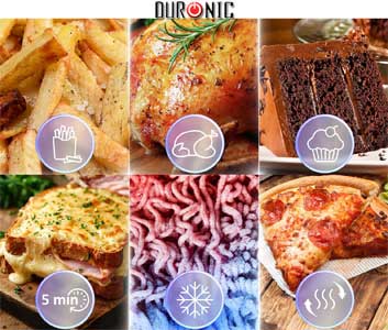 6 menus de cuisson prédéfinis par le fabricant DURONIC