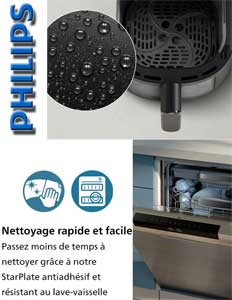 Nettoyage facile avec panier compatible lave-vaisselle.