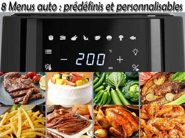 Polyvalence avec 8 menus réglés en usine