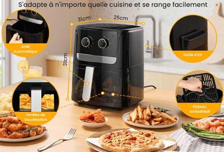 Dimension de la friteuse sans huile AcmeEnjoy