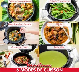 Les 6 modes de cuisson préréglés du multicuiseur COOKEO+ CE86E510 Bluetooth série Connect