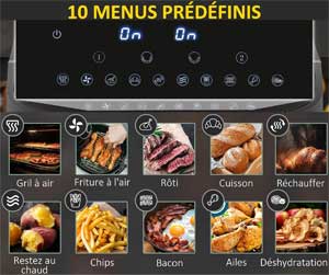 10 menus de cuisson prédéfinis et personnalisables