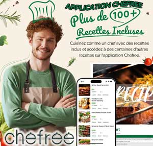 Application CHEFREE : 100 recettes originales disponibles