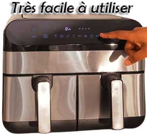 Panneau de commande de l'airfryer facile à utiliser.