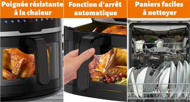 Infos techniques sur la friteuse à air AOSFGE modèle 9 litres