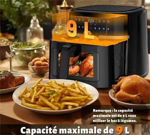 Capacité de 9 litres pour une grande famille ou des repas avec des amis...