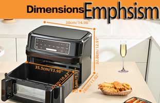 Les dimensions de cet airfryer de marque EMPHSISM