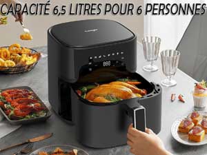 Capacité de 6,5 litres pour 6 personnes.