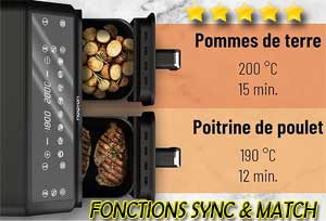 Les fonctions SYNC et MATCH sont les avantages de cet airfryer