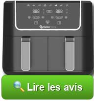 Lire les avis sur la friteuse sans huile à double compartiment Swiss Home DARK 6 litres