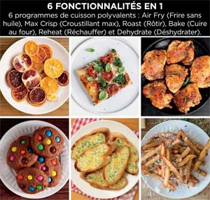 6 menus pour des cuissons automatiques et modifiables à souhait.