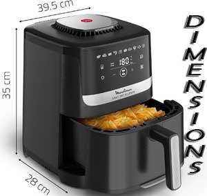 Cet airfryer a des dimensions plutôt compactes...