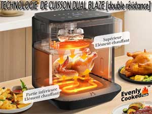 Double résistance Dual Blaze pour une cuisson homogène