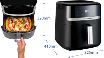 Des dimensions réduites pour une friteuse à air de 8,3 litres.